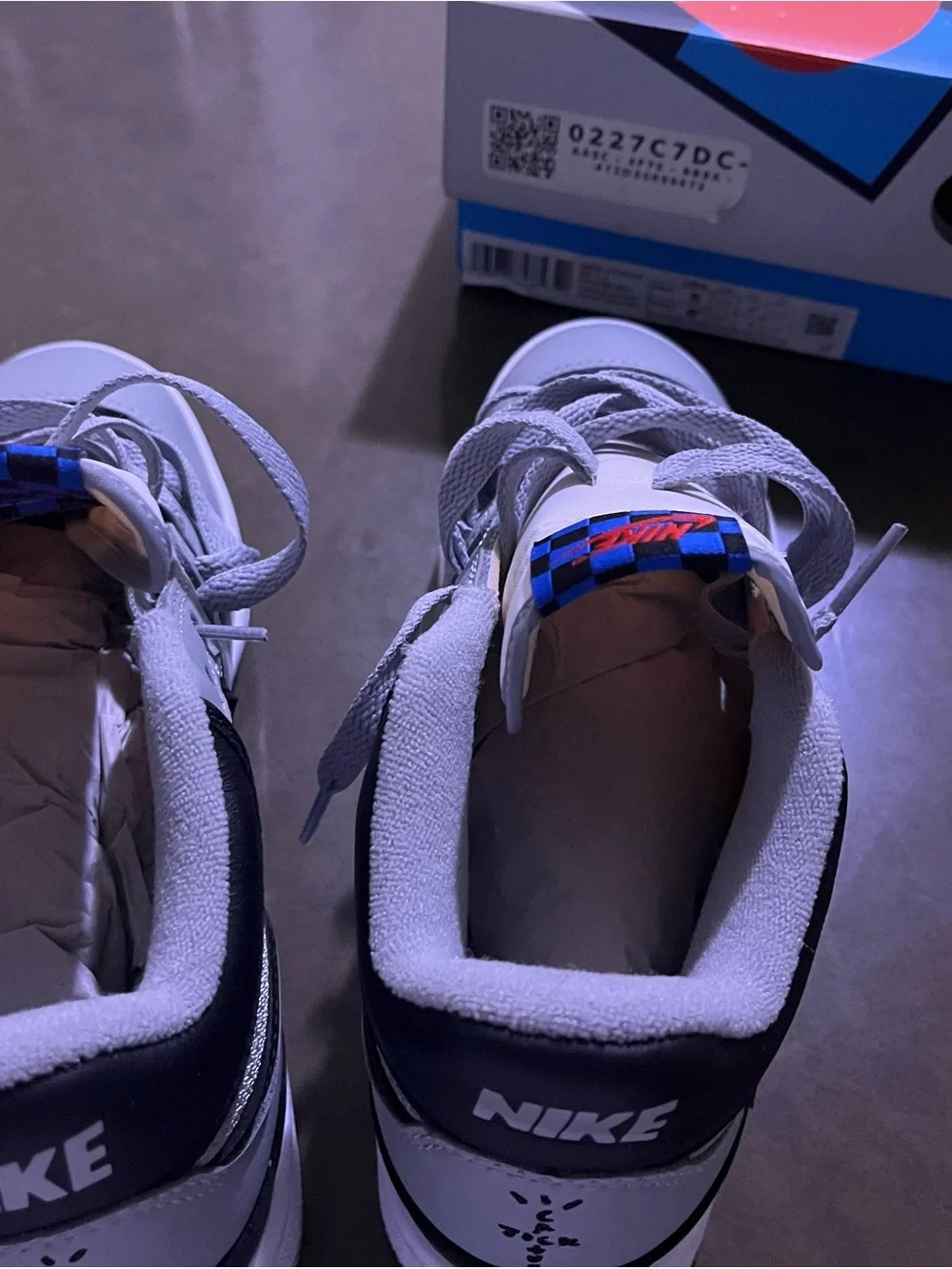 Nike Kids Gray and Black Low-Top Travis Scott 5 kids or 6.5 women. New in box.